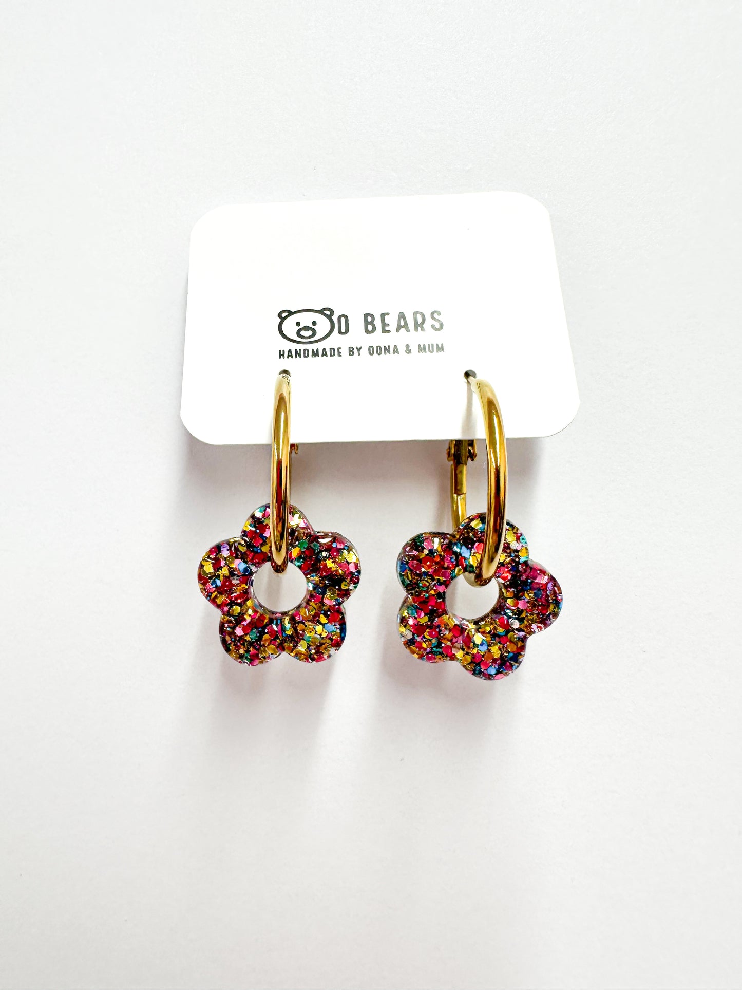 Glitter Flower Hoops