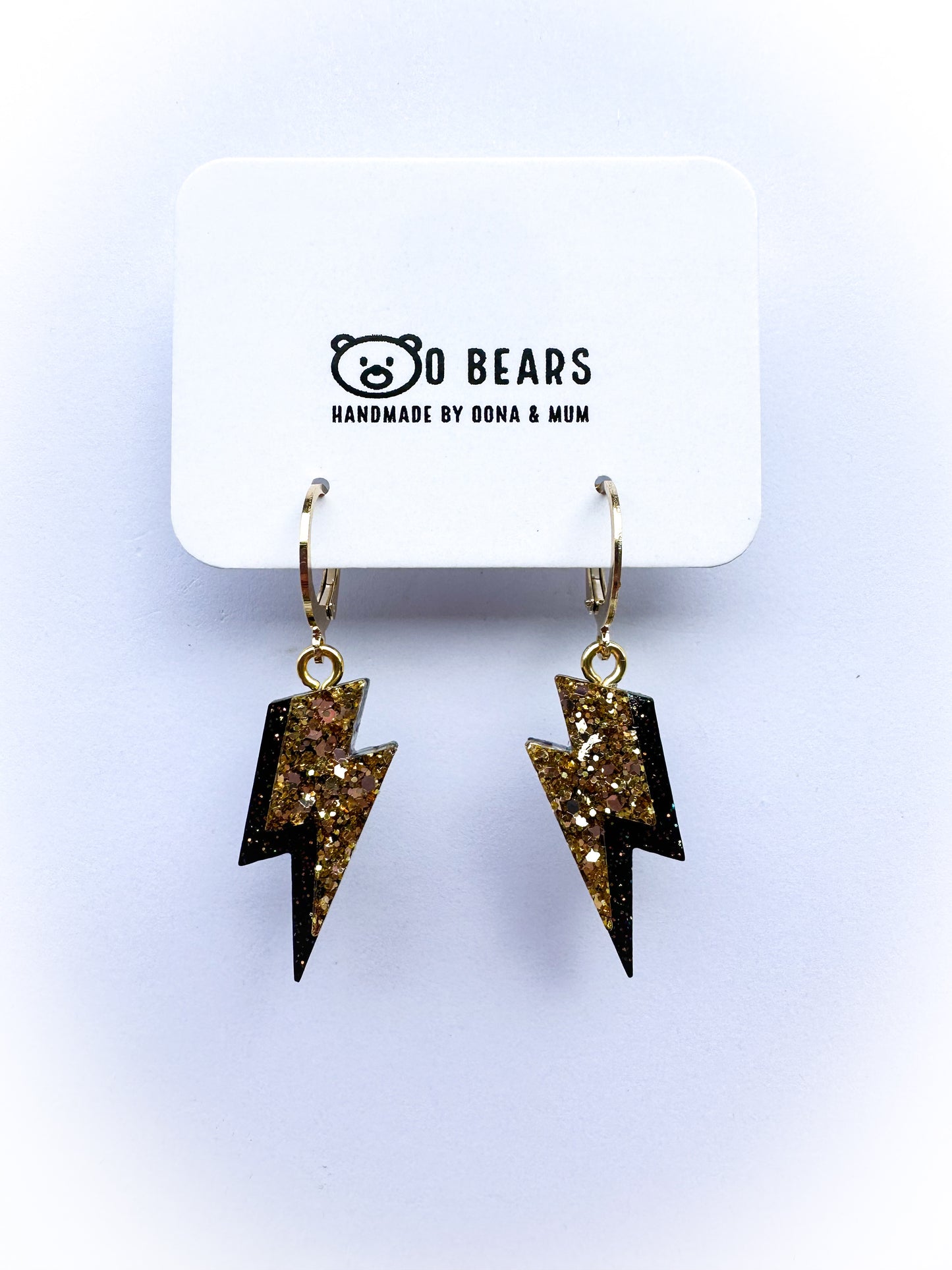 Gold & Black Lightening Bolts