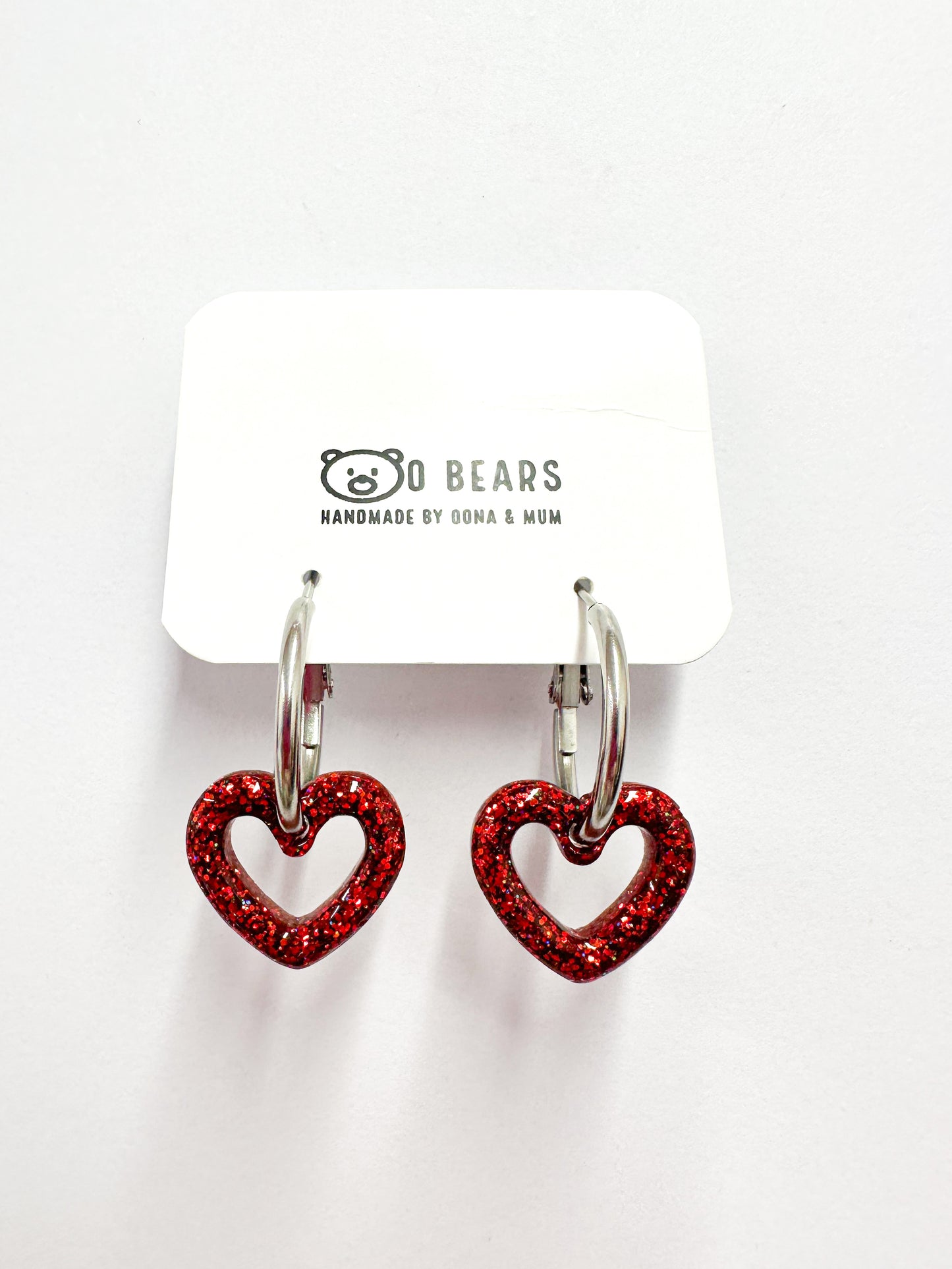 Mini Red Heart Hoops