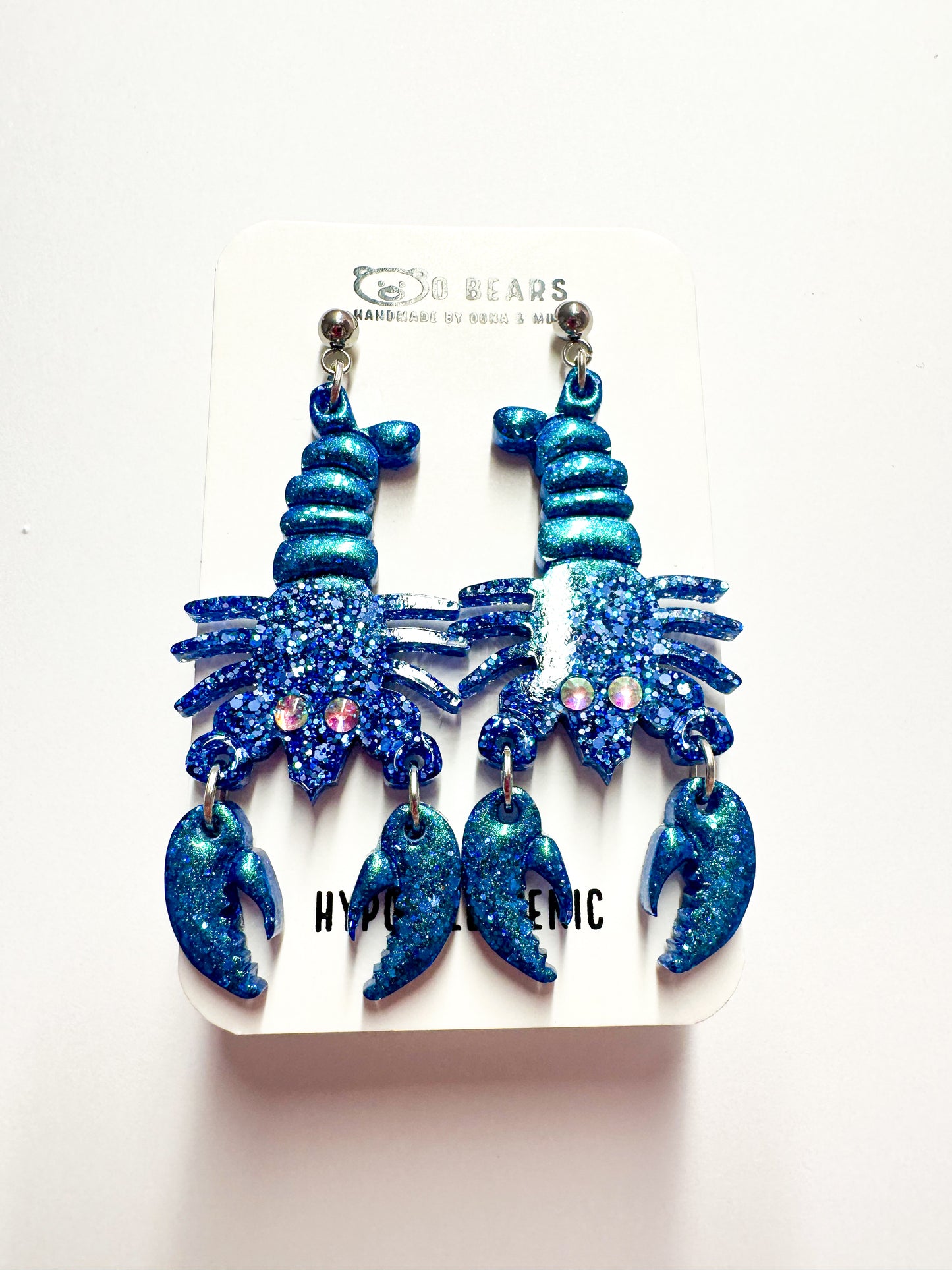 Blue Lobster Earrings