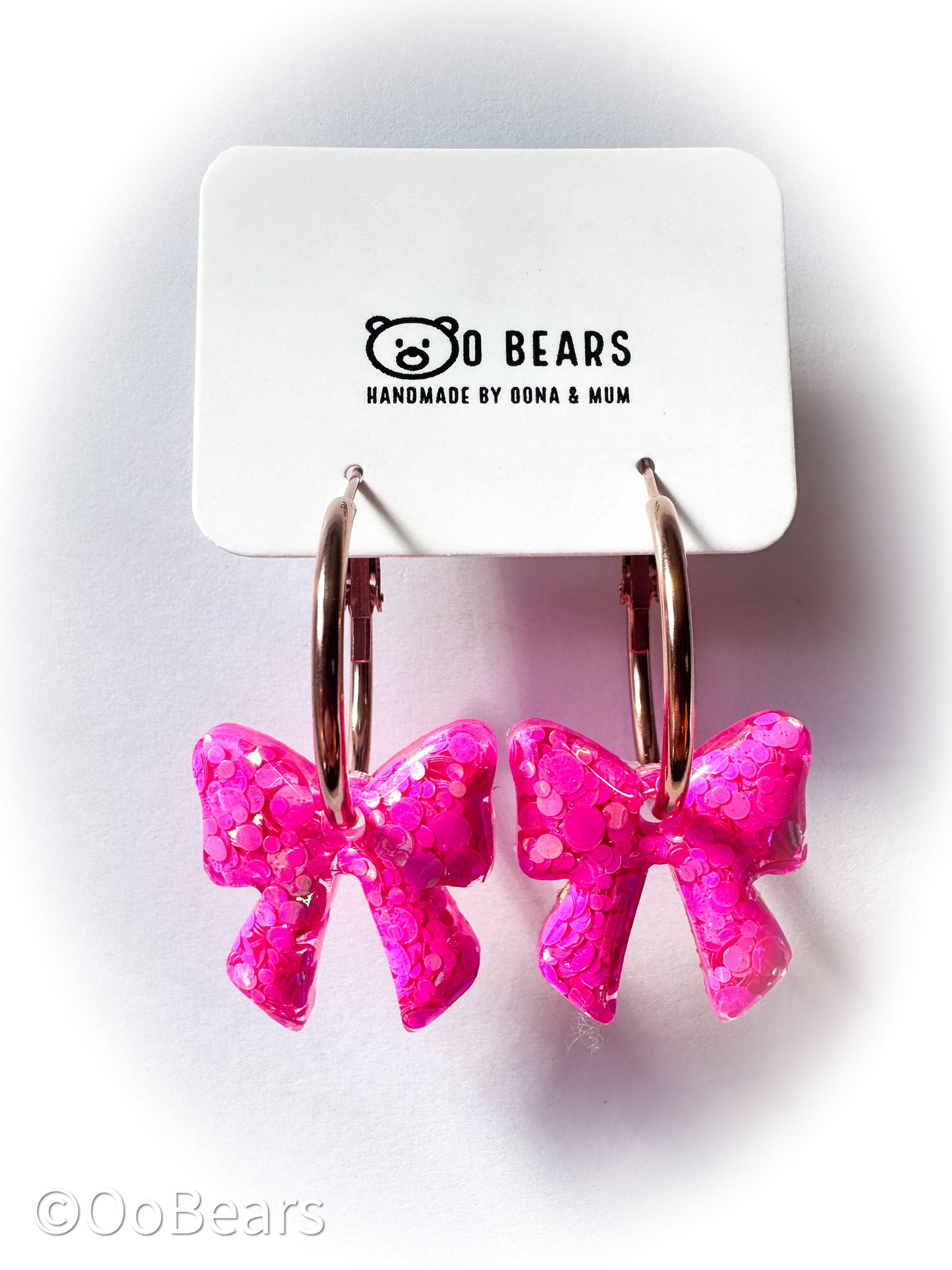 Pink Bow Hoops