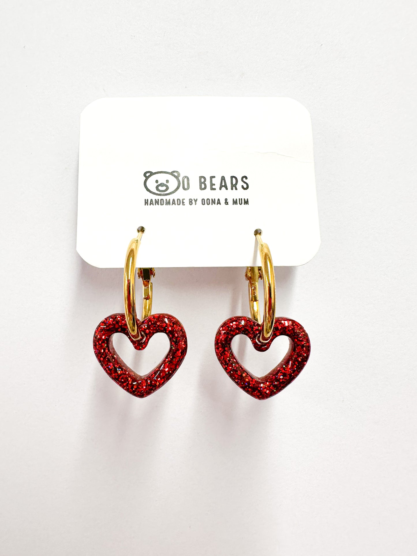 Mini Red Heart Hoops