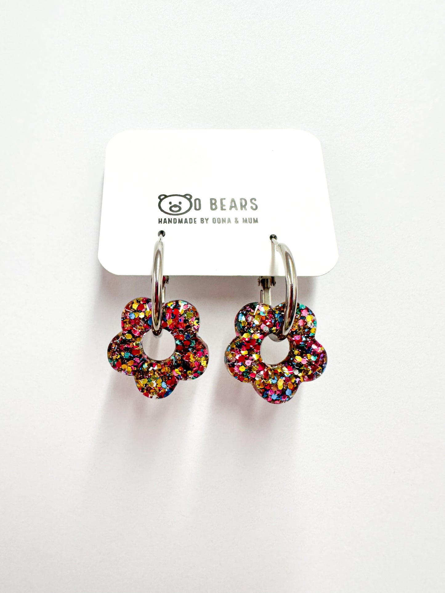 Glitter Flower Hoops
