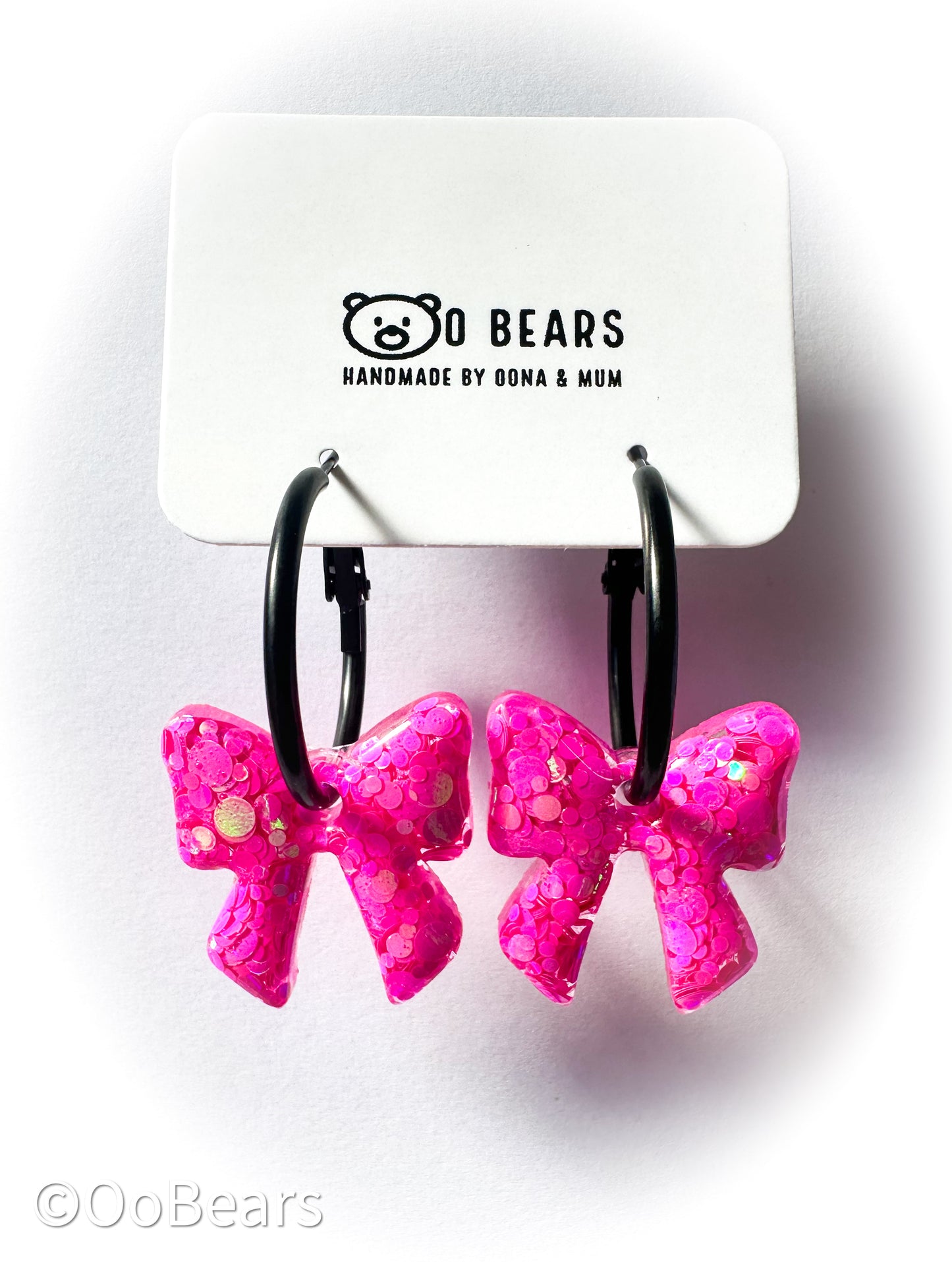 Pink Bow Hoops