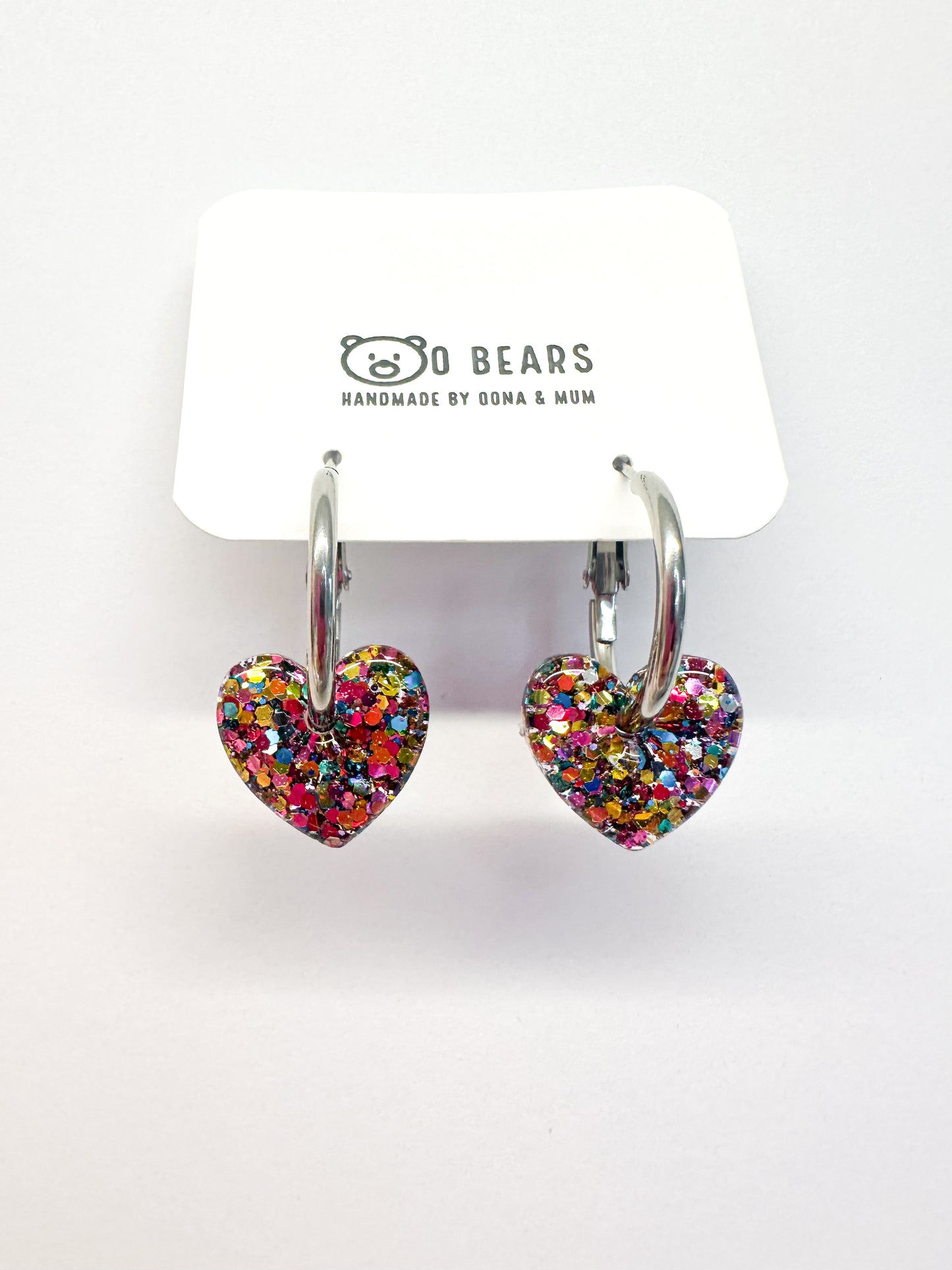 Glitter Heart Hoops