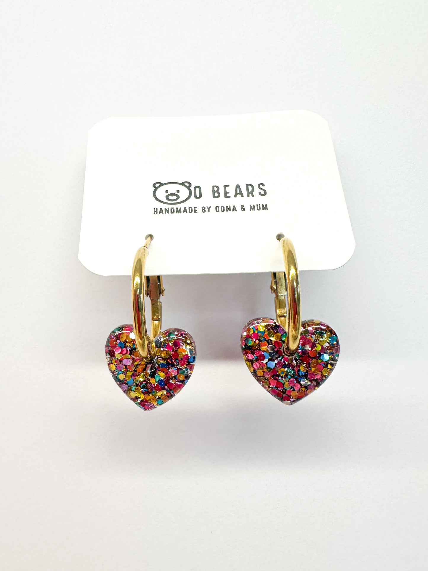 Glitter Heart Hoops