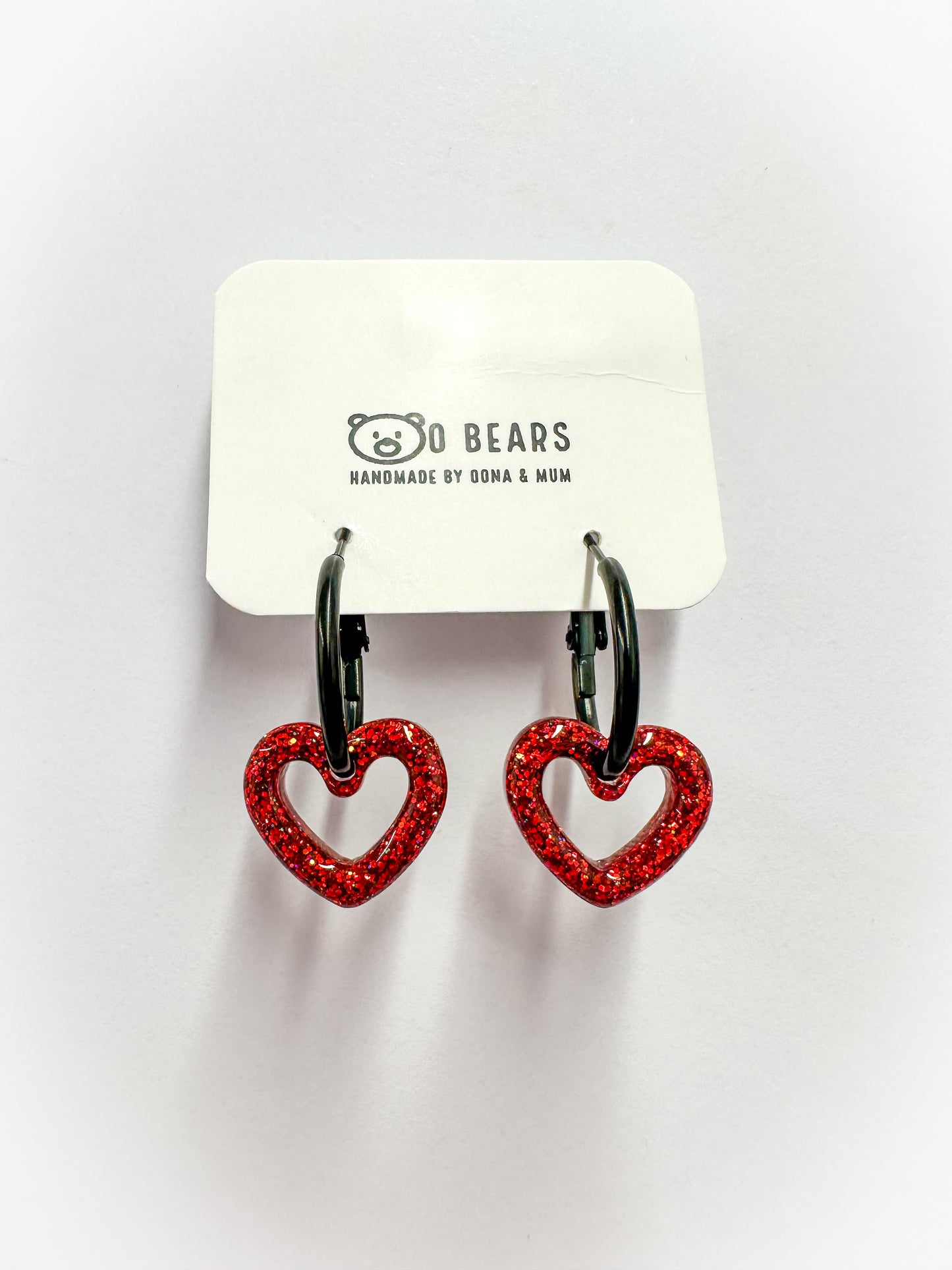 Mini Red Heart Hoops