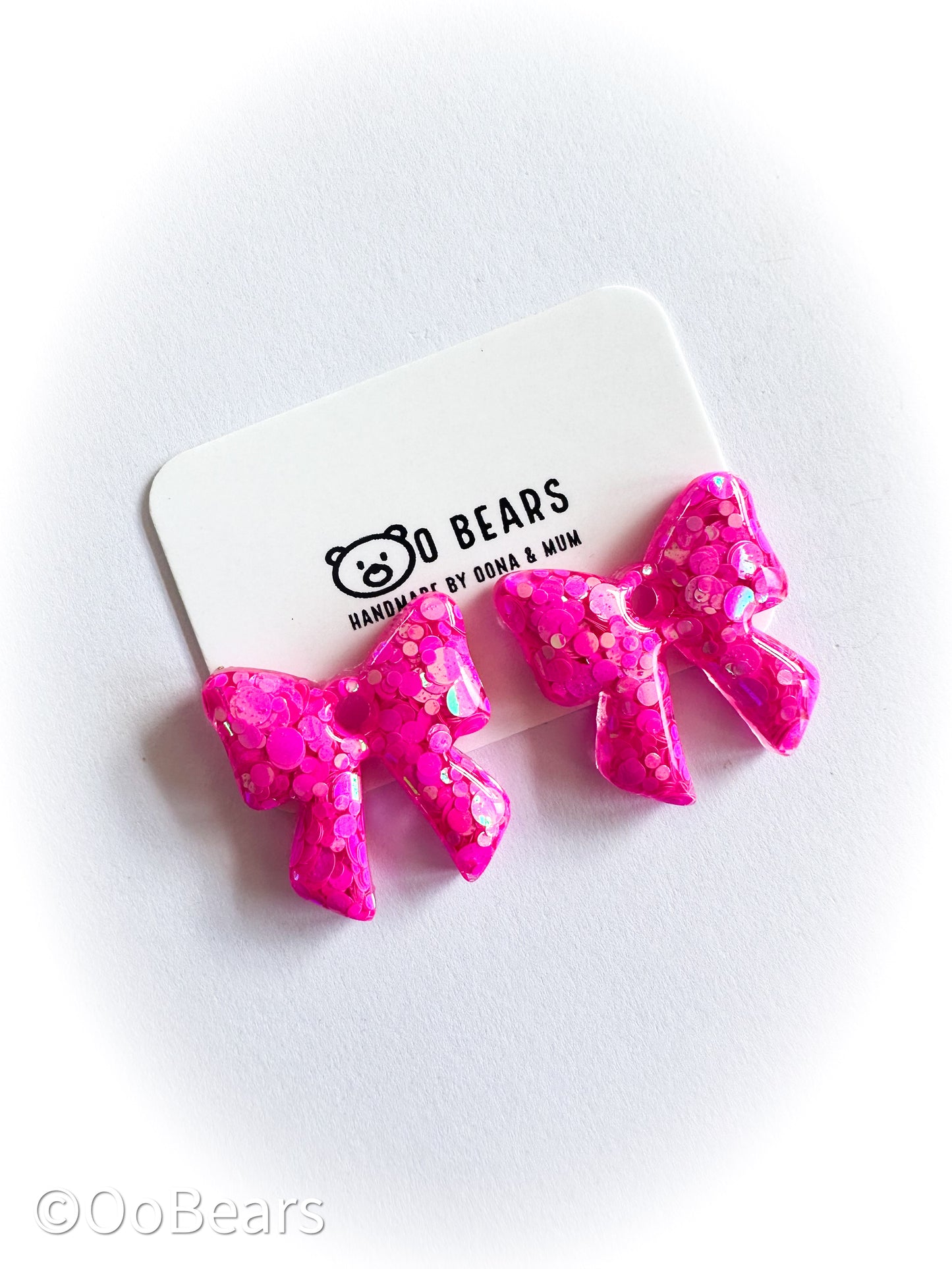 Pink Bow Hoops