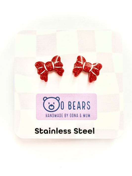 Red Bow Studs