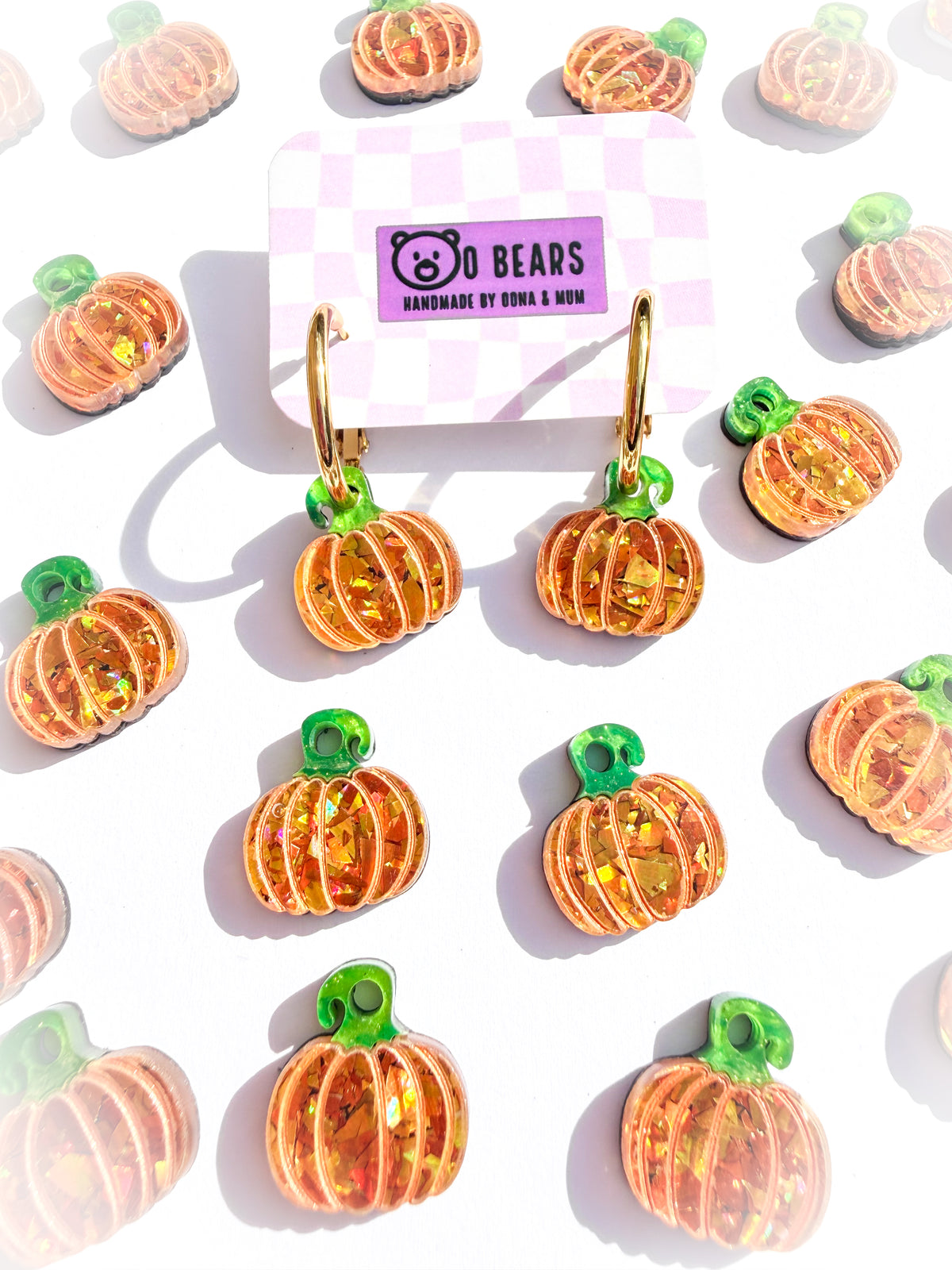 Glitzy Pumpkin Hoops