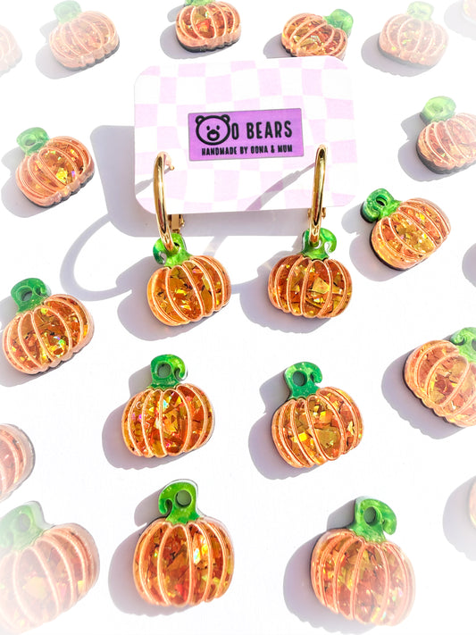 Glitzy Pumpkin Hoops