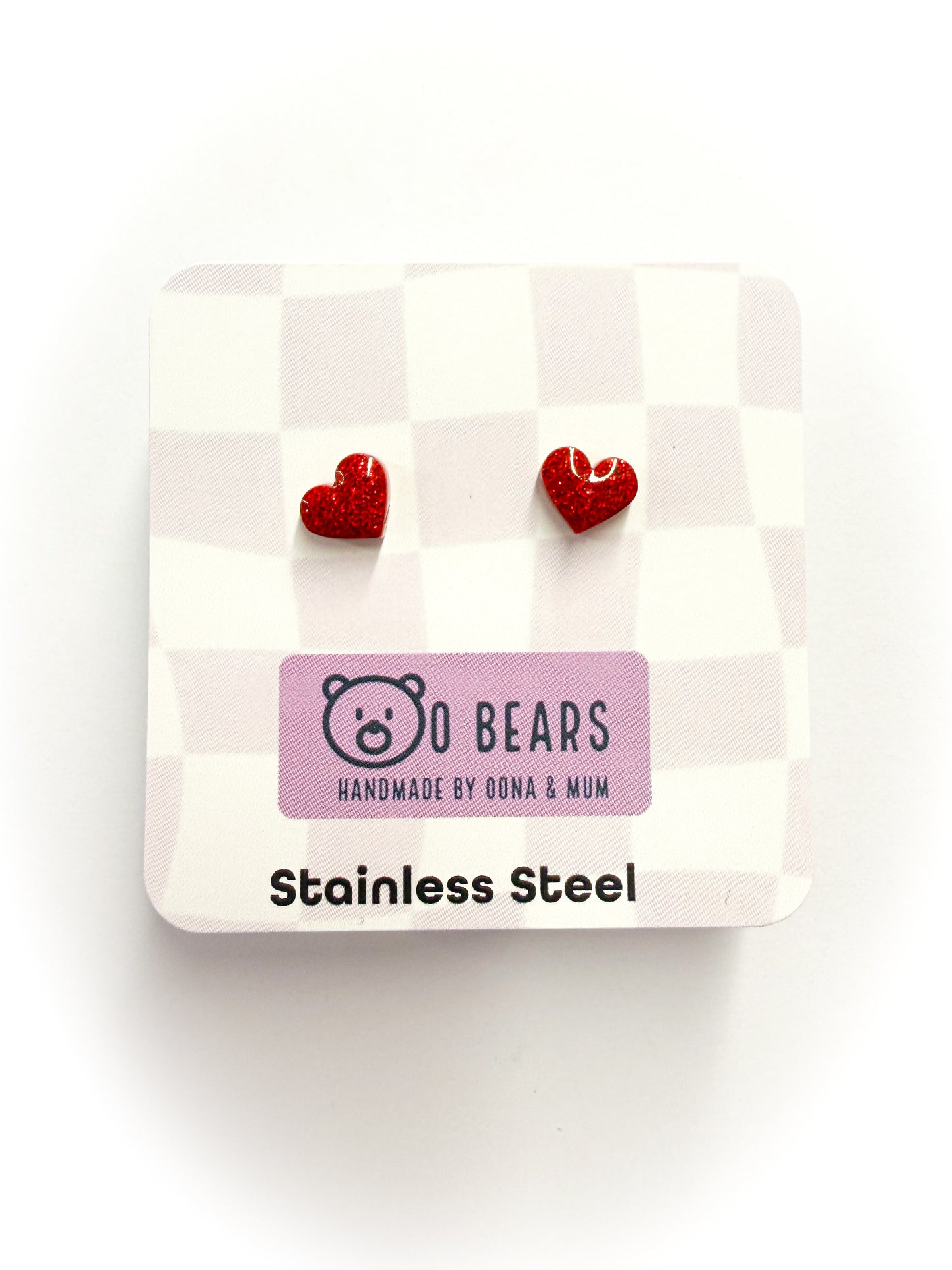Red Heart Studs