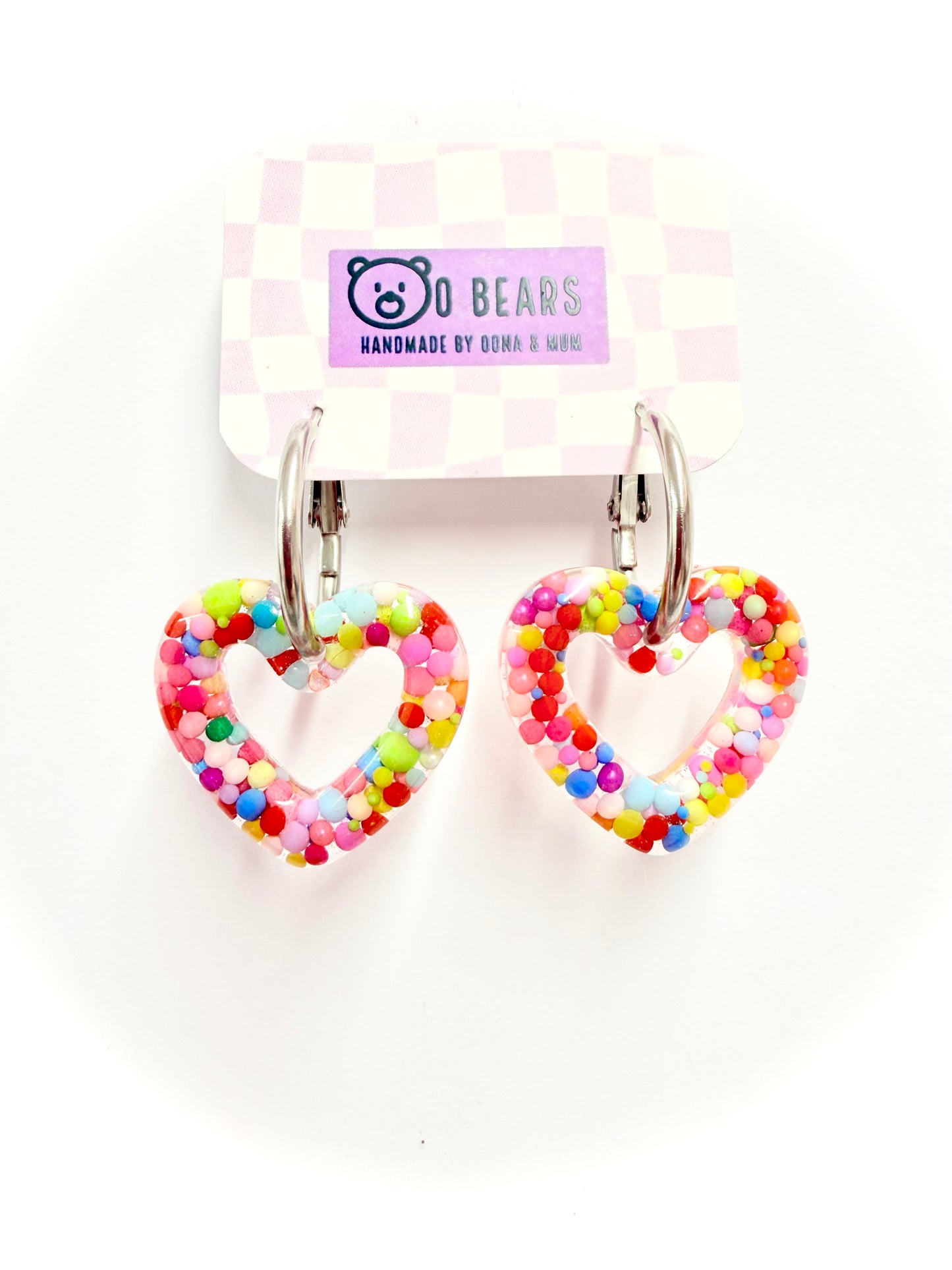 Bubble Heart Hoops