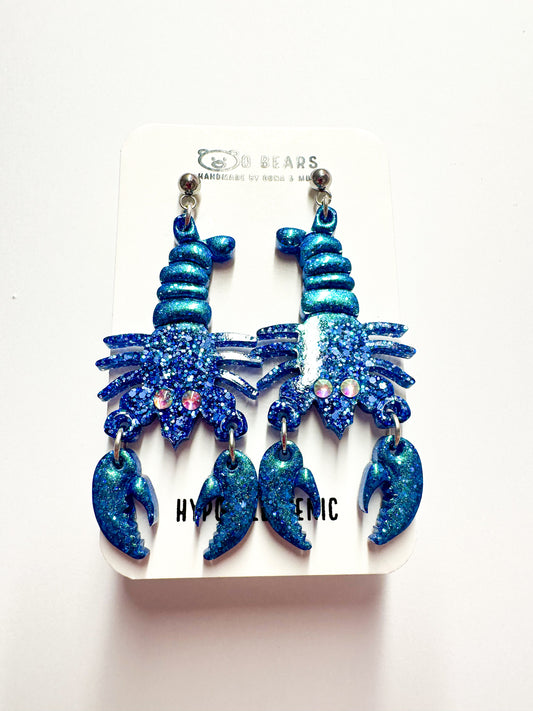 Blue  Lobster Earrings