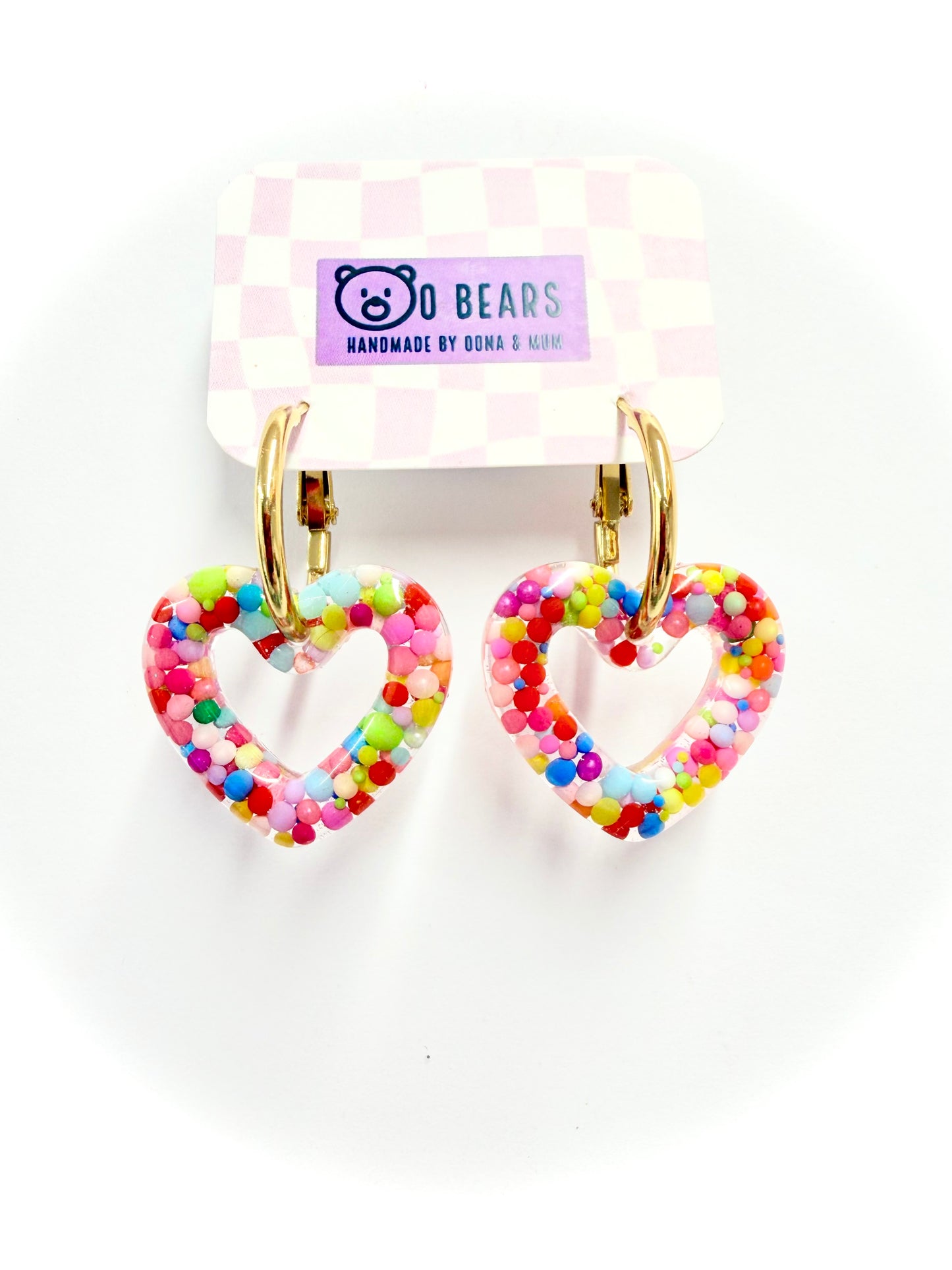 Bubble Heart Hoops
