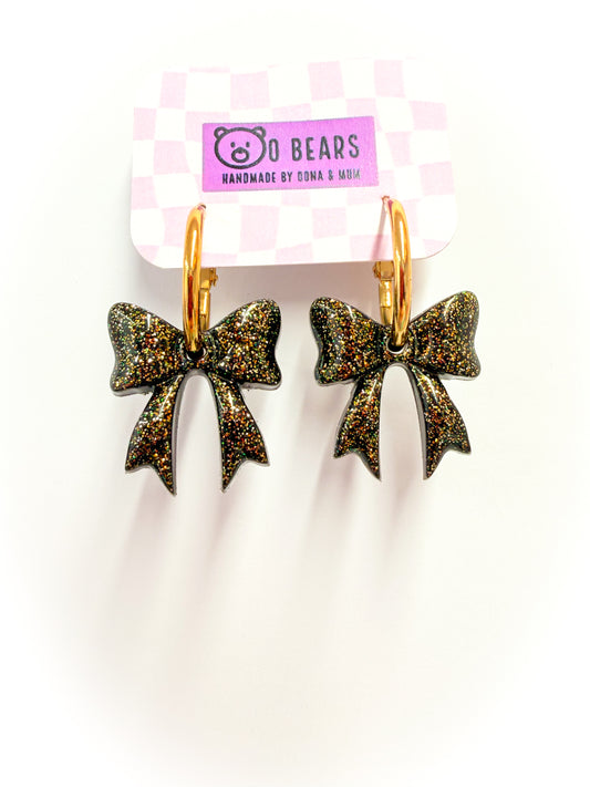 Black Bow Hoops