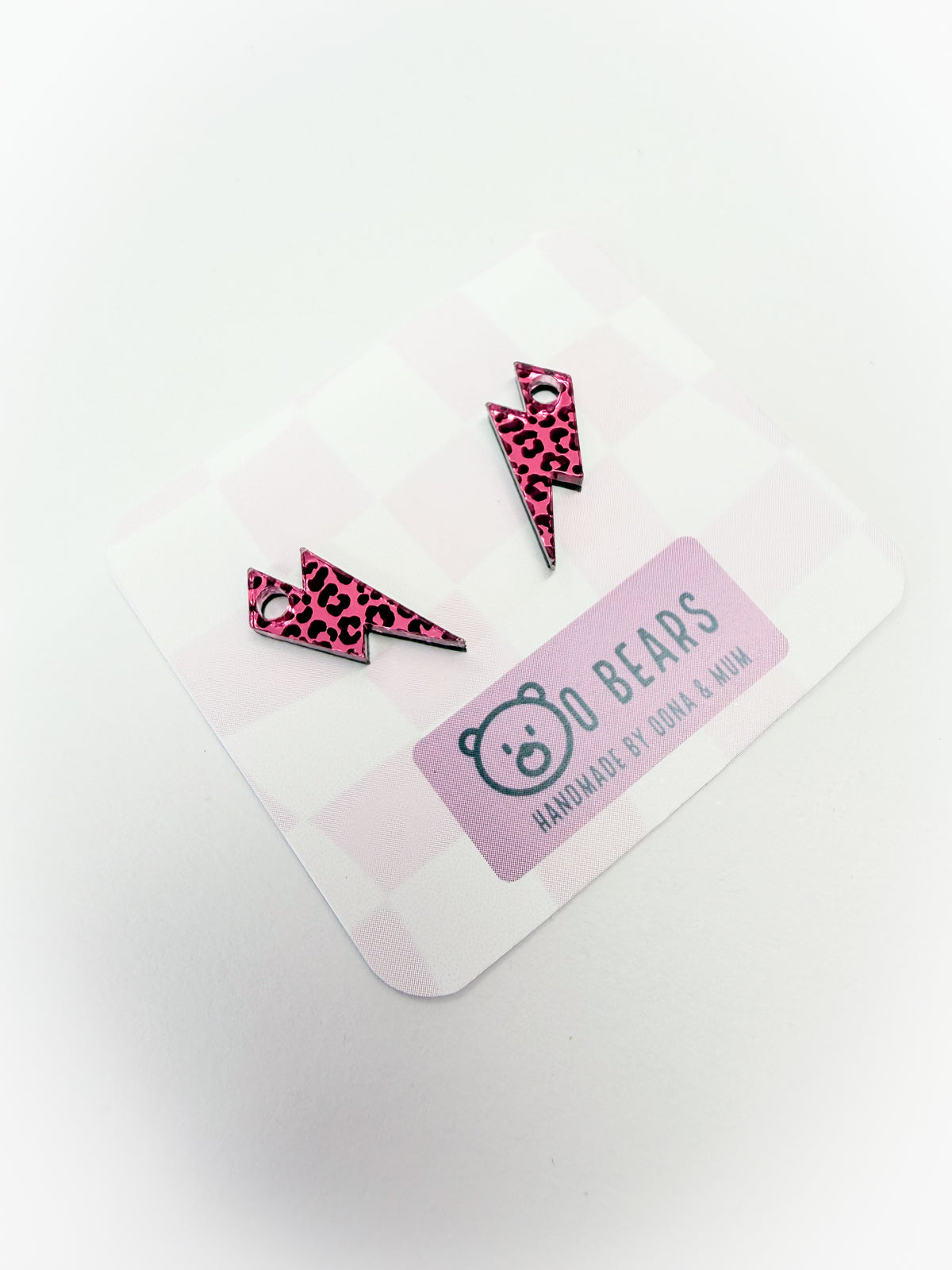 Pink leopard Bolt Hoops