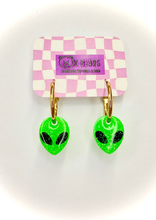 Alien Hoops Glow In The Dark
