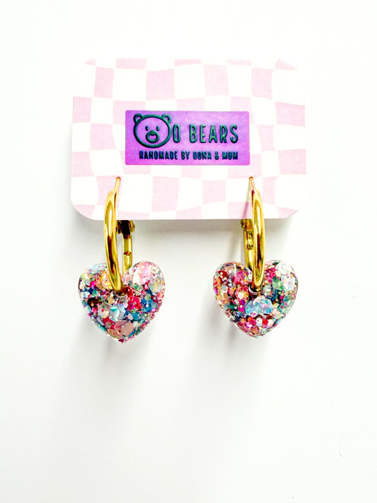 Sparkle Heart Hoops