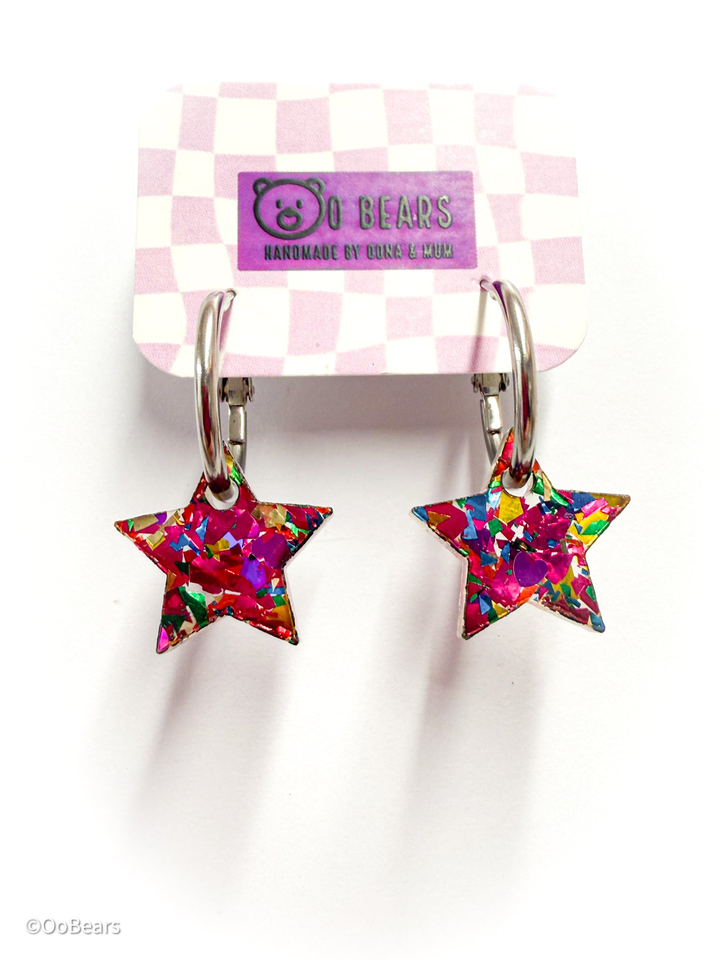 Glitter Star Hoops