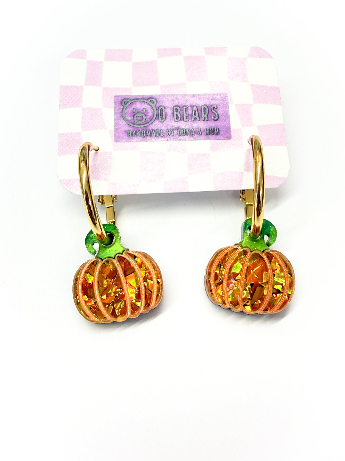 Glitzy Pumpkin Hoops