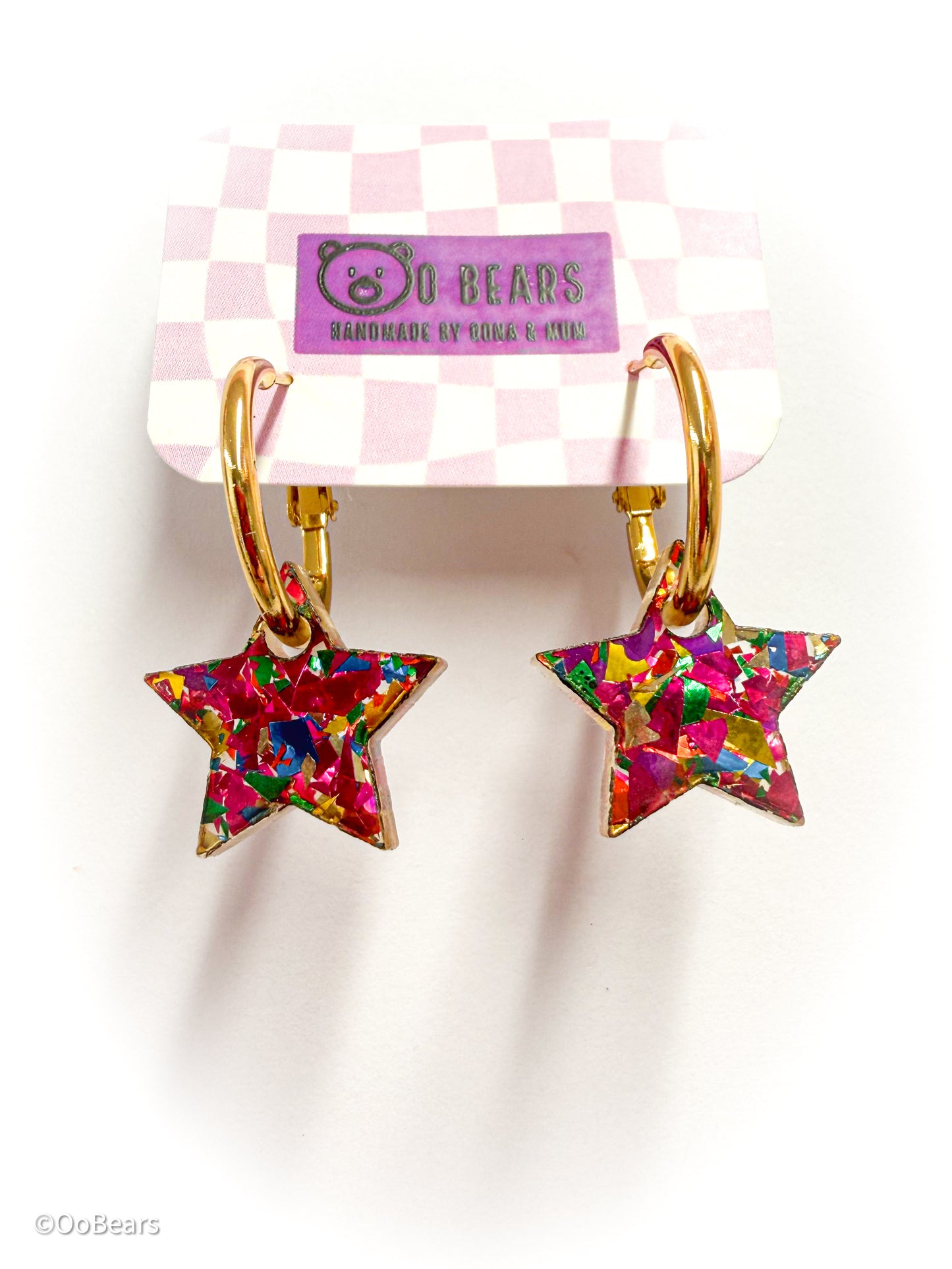 Glitter Star Hoops